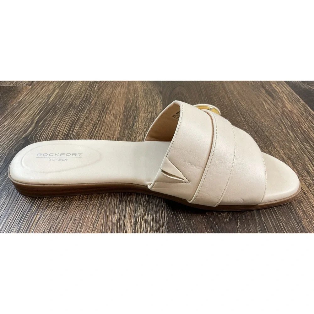 Rockport Trutech Women's Yara Size 8 White Cushioned Slide Sandals C17938 -New‎